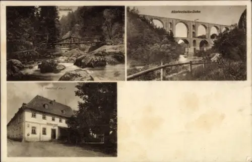 Ak Jocketa Pöhl im Vogtland, Elstertalbrücke, Gasthof Pöhl