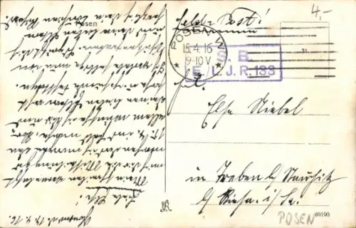 Ak Poznań Posen, Hauptbahnhof, Postamt