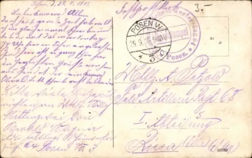 Ak Poznań Posen, Hauptbahnhof, Postamt
