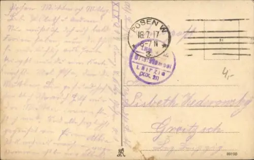 Ak Poznań Posen, Hauptbahnhof, Post