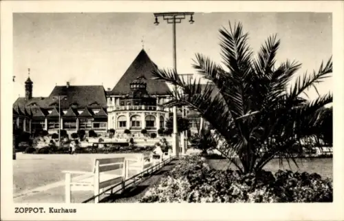 Foto Ak Sopot Gdańsk Zoppot Danzig, Kurhaus und Kurgarten