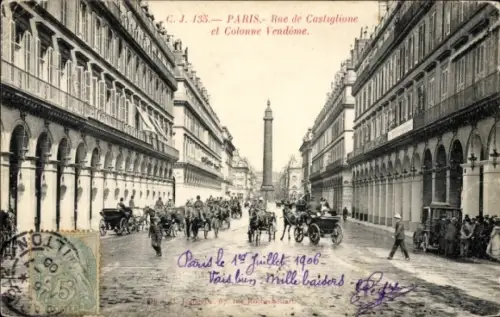 CPA Paris I, Rue de Castiglione, Colonne Vendôme