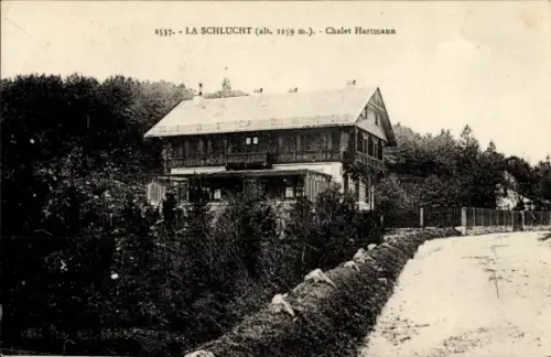 Ak Col de la Schlucht Vosges, Chalet Hartmann,  Wald, Berglandschaft