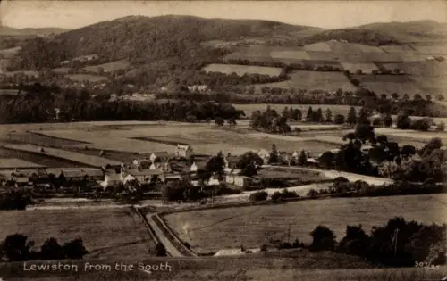 Ak Lewiston Idaho USA, Landschaft mit Feldern, Bäumen, Dörfern, Hügeln, Blick von Süden