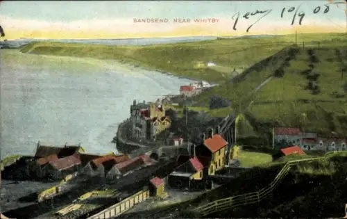 Ak Sands End Sandsend North Yorkshire England,  Küstenpanorama