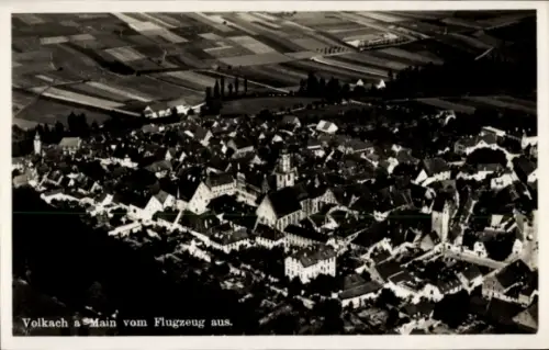 Ak Volkach am Main Unterfranken, Luftaufnahme