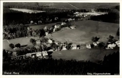 Ak Elend Oberharz am Brocken, Fliegeraufnahme