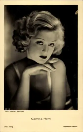 Ak Schauspielerin Camilla Horn, Portrait