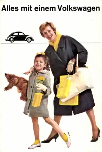 Ak Alles mit einem Volkswagen, Auto, Reklame