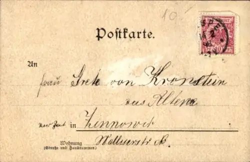 Litho Dame mit Hund, Zuntz Kaffee, Reklame