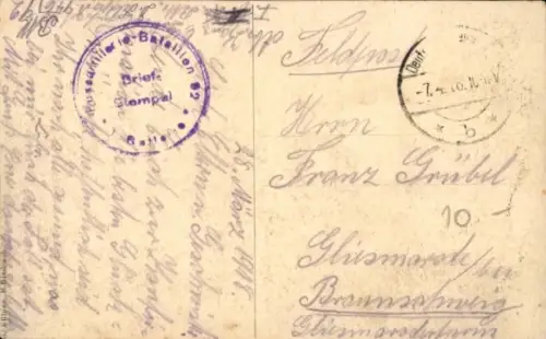 Ak Bahnhof, Feldpost 1916