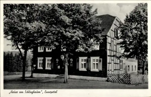 Ak Ennepetal im Ruhrgebiet, Gaststätte Heuer am Schlagbaum