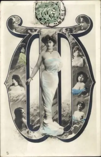 Passepartout Ak Frauenportraits