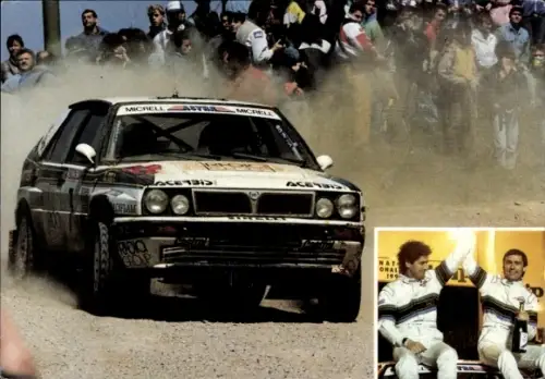 Ak Rennfahrer Michele Gregis, Paolo Poppy Amati, Rallye