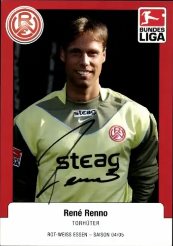 Autogrammkarte Fußballer René Renno, Rot-Weiß Essen, Autogramm
