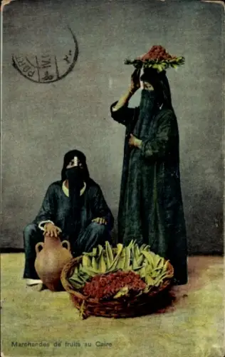 CPA Le Caire, Égypte, Marchandes de fruits