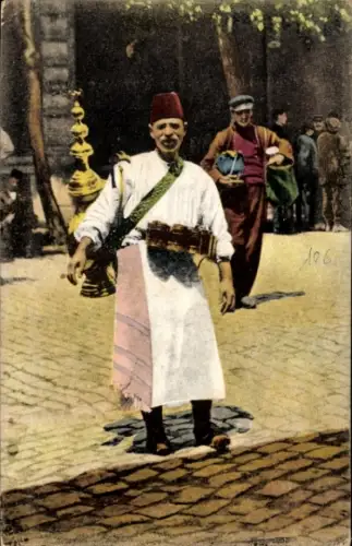Ak Thessaloniki Griechenland, Limonadenverkäufer, Mann in Tracht