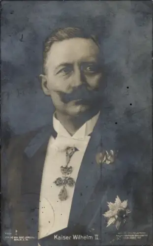 Ak Kaiser Wilhelm II., Porträt in Anzug