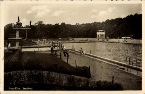Ak Riesa an der Elbe Sachsen, Stadtbad