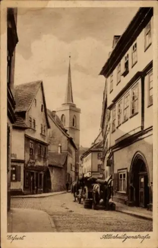 Ak Erfurt in Thüringen,  Allerheiligenstraße,  Gebäude, Straßenansicht