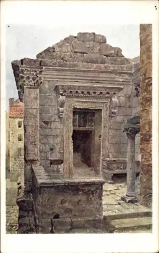 Ak Split Spalato Kroatien, Ruine, antike Architektur, Säulen, Eingang, Steinstruktur