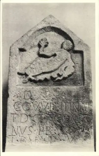 Ak Chester Cheshire England, Museum, Stele für die römische Wassergöttin Coventina