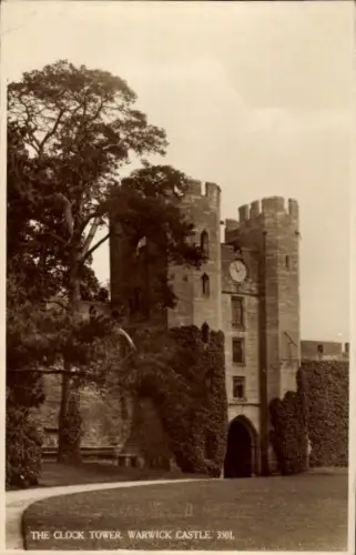 Ak Warwick Warwickshire England, Warwick Castle, Uhrenturm
