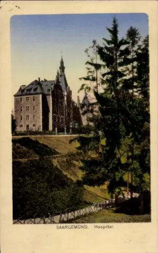 Ak Sarreguemines Saargemünd Lothringen Moselle, Krankenhaus, Bäume, Saargemünd