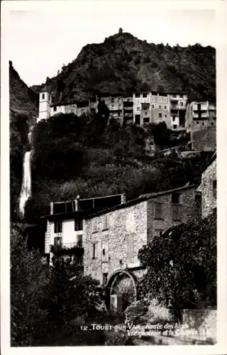 Ak Touët-sur-Var Alpes Maritimes, Route des Alpes, Burg