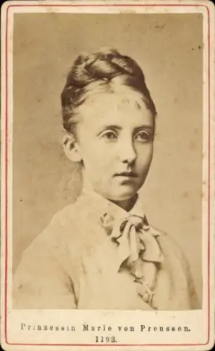 CdV Foto Prinzessin Marie von Preußen, Portrait