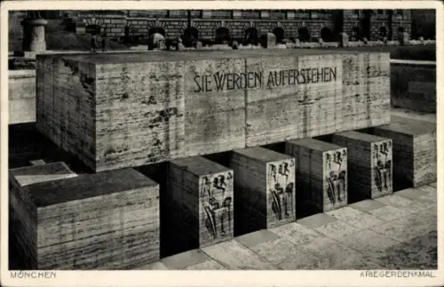 Ak München, Kriegerdenkmal, Sie werden auferstehen