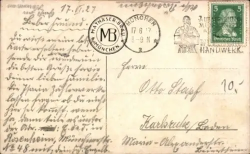 Künstler Ak Gruß vom Mathäser in München, Ganzi Pack Prost