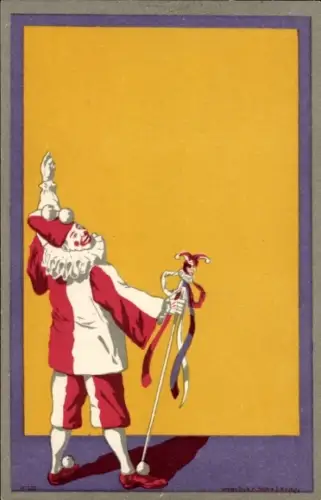 Künstler Ak Harlekin grüßt