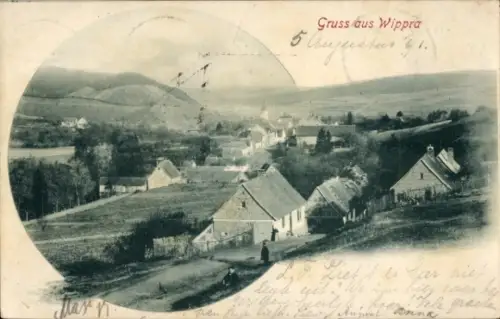 Ak Wippra Sangerhausen am Harz, Blick auf den Ort und Umgebung