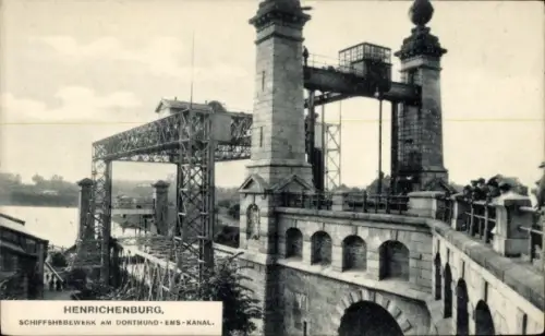 Ak Oberwiese Waltrop Ruhrgebiet, Schiffshebewerk Henrichenburg, Dortmund-Ems-Kanal