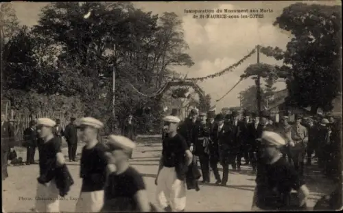 Ak Saint Maurice sous les Côtes Meuse, Inauguration du Monument aux Morts
