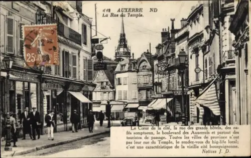 Ak Auxerre Yonne, Rue du Temple