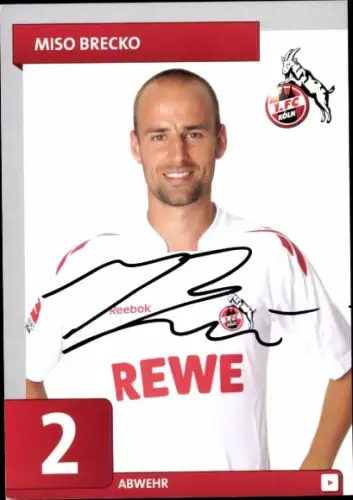 Autogrammkarte Fußballer Miso Brecko, 1. FC Köln, Autogramm