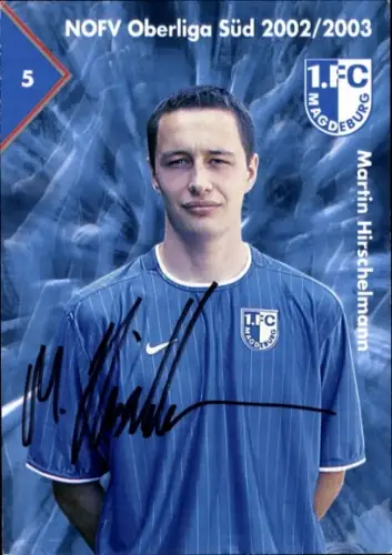 Autogrammkarte Fußballer Martin Hirschelmann, 1. FC Magdeburg, Autogramm