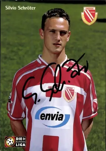 Autogrammkarte Fußballer Silvio Schröter, Energie Cottbus, Autogramm