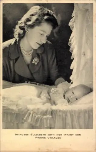 PC Princess Elizabeth with the infant Prince Charles, Portrait