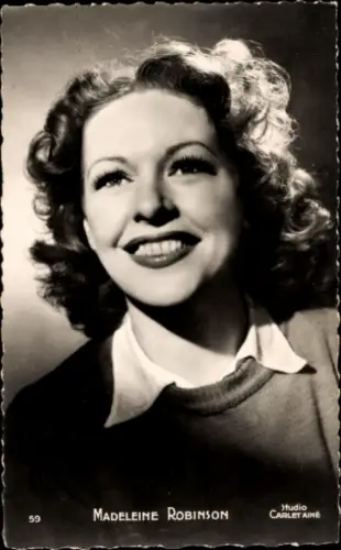 Ak Schauspielerin Madeleine Robinson, Portrait