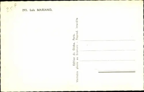 Ak Opernsänger Luis Mariano, Portrait