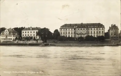 Ak Engers Neuwied am Rhein, Königl. Kriegsschule  Gebäude am Fluss, 
