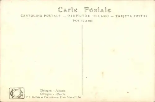 Künstler Ak Hansi, Jean Jacques Waltz, Oltingen, Alsace, Kirche