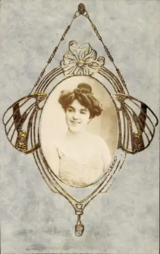 Präge Passepartout Ak Junge Frau, Portrait