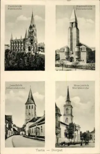 Ak Tartu Dorpat Estland, Petrikirche, Pauluskirche, Johanniskirche, Marienkirche