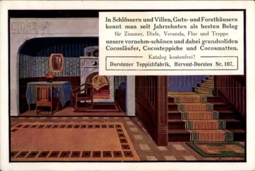 Ak Hervest Dorsten in Westfalen, Dorstener Teppichfabrik, Reklame