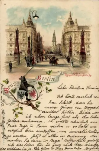 Litho Berlin Mitte, Kaiser Wilhelm-Brücke, Wappen