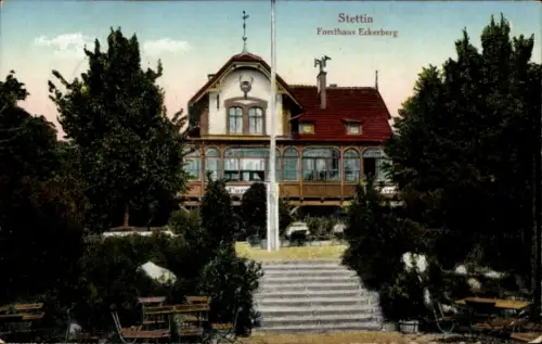 Ak Szczecin Stettin Pommern, Forsthaus Eckerberg